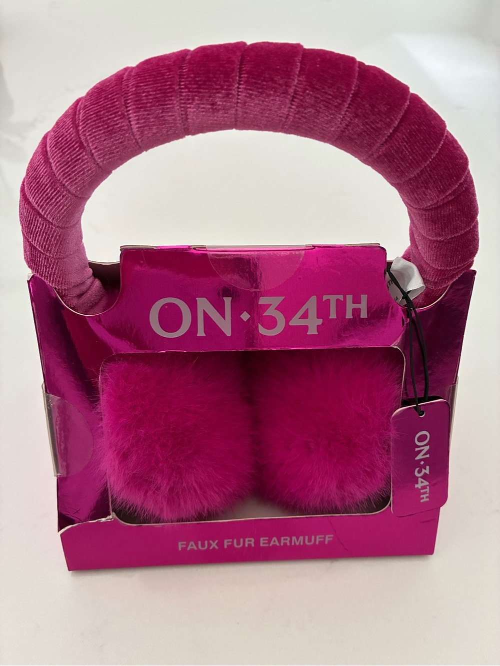 ON·34TH Faux Fur Earmuffs - Hot Pink